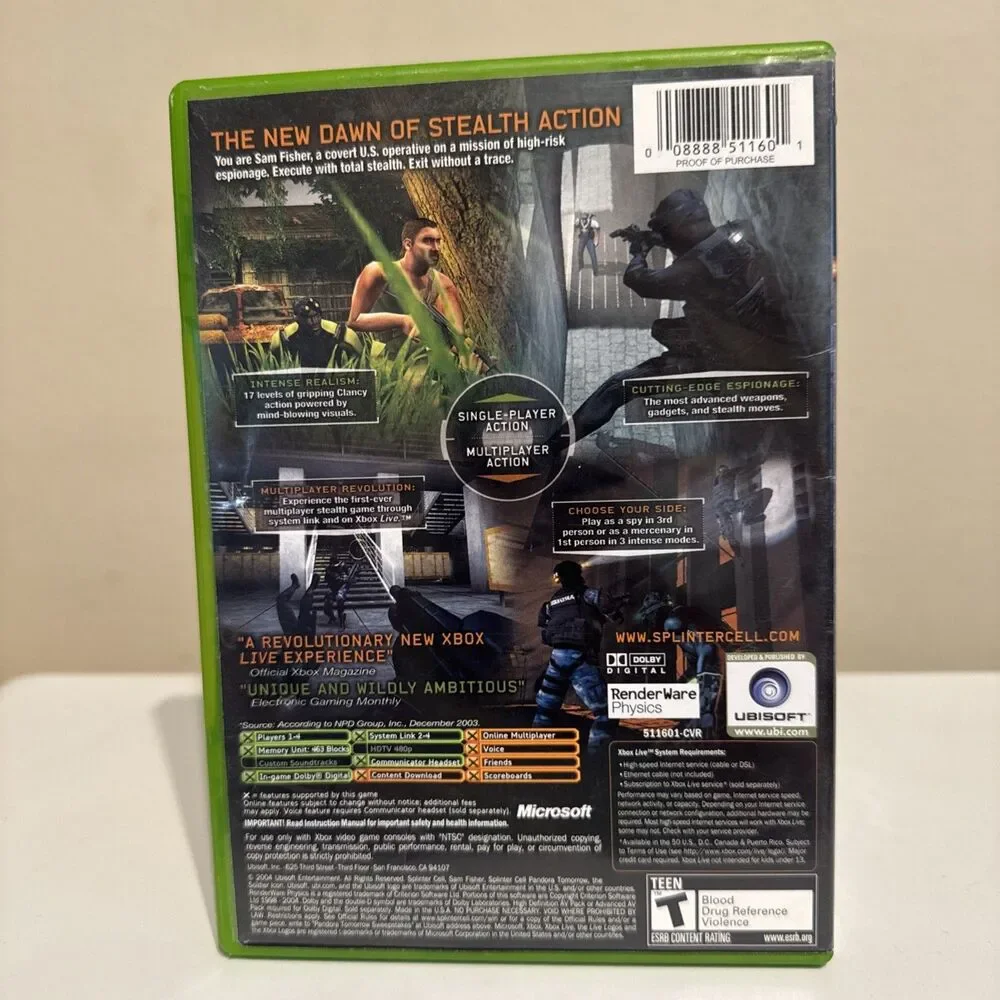 Microsoft Xbox Tom Clancy's Splinter Cell: Pandora Tomorrow